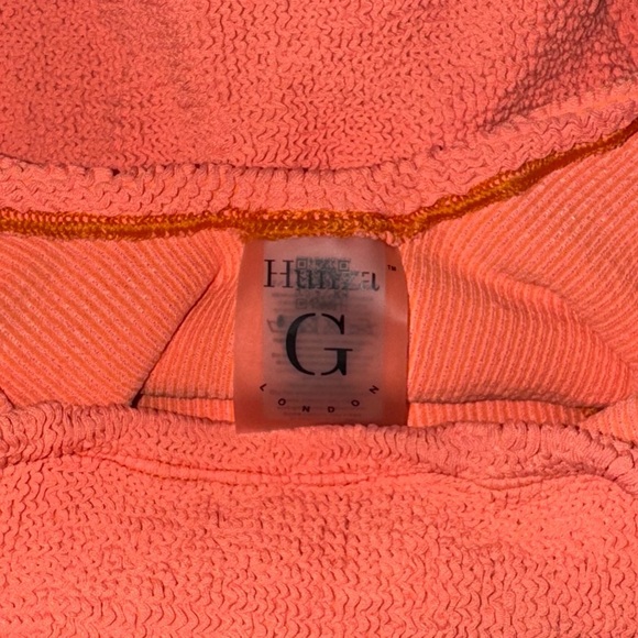 New Hunza G Swimsuit Orange Crinkle Classic Square Neck One Piece Monokini - Picture 9 of 9